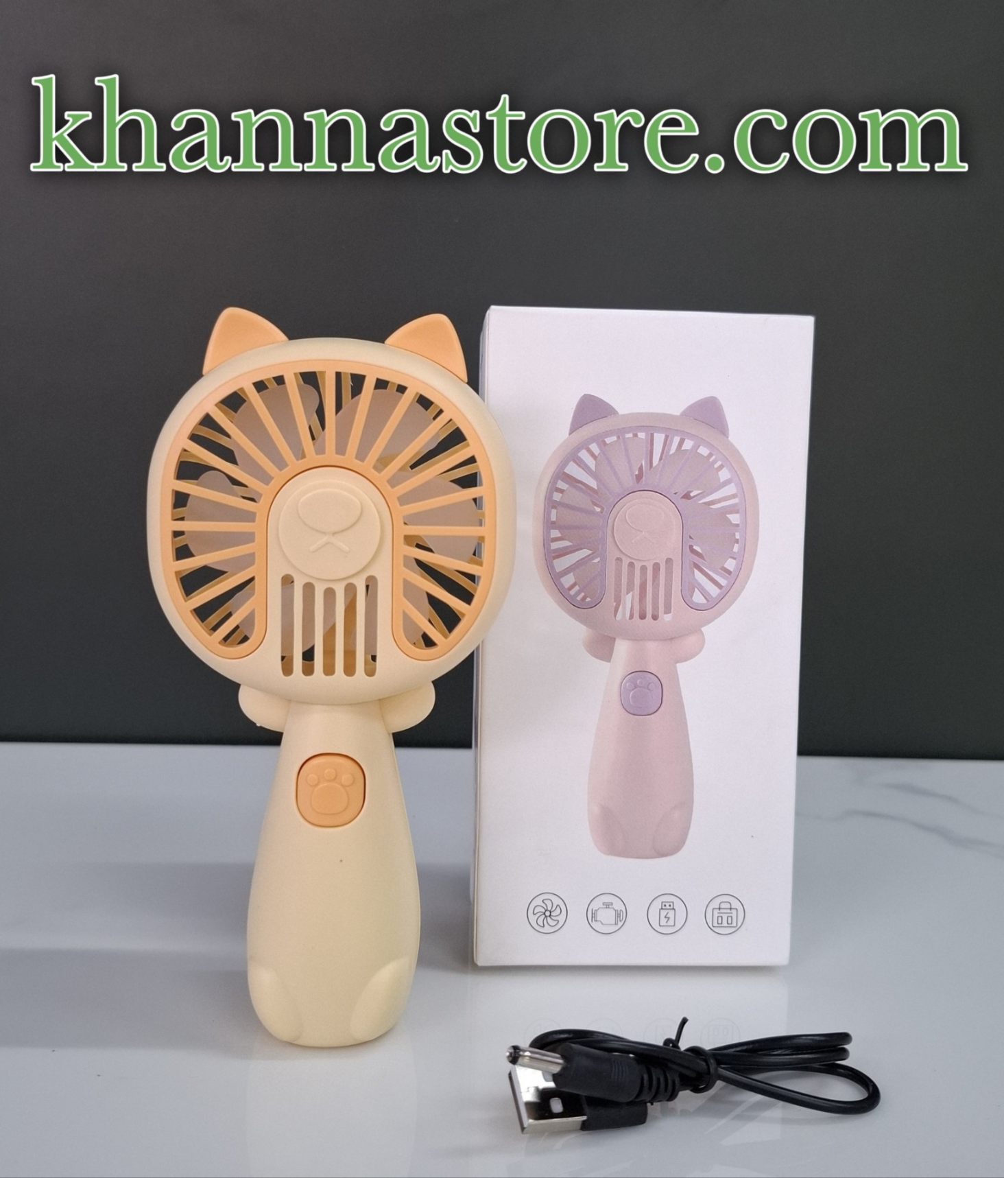 پنکه شارژی مدل cat در چند رنگ